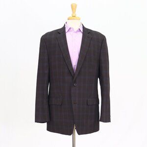 Michael Kors 44L Brown Blazer Sport Coat Jacket 2-Button Check Y011